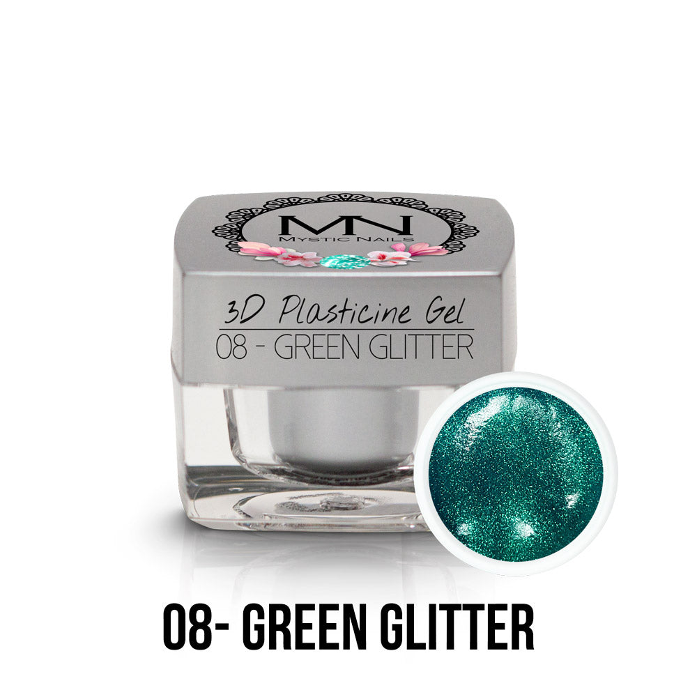 3D Plasticine Gel - 08 - Green Glitter - (TPO-Fri) - 3,5g