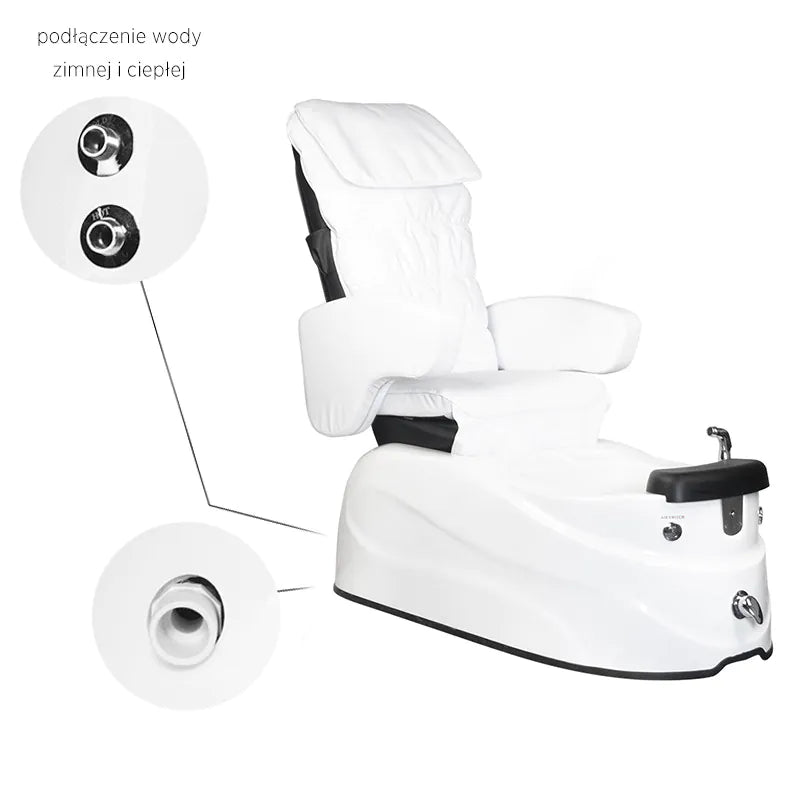 Spa pedicure stol as-122 Hvid m. massage funktion