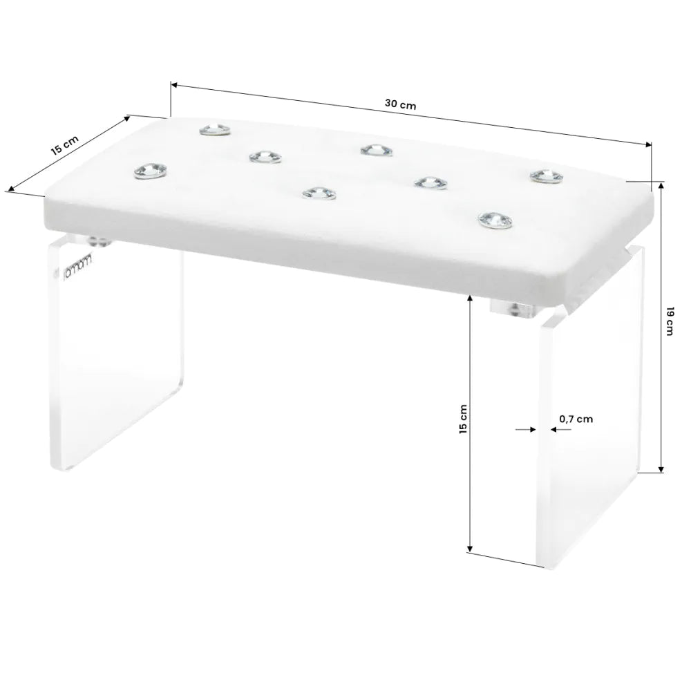 Momo Diamond manicure arm støtte Velour (Hvid, Sort eller Ecru)