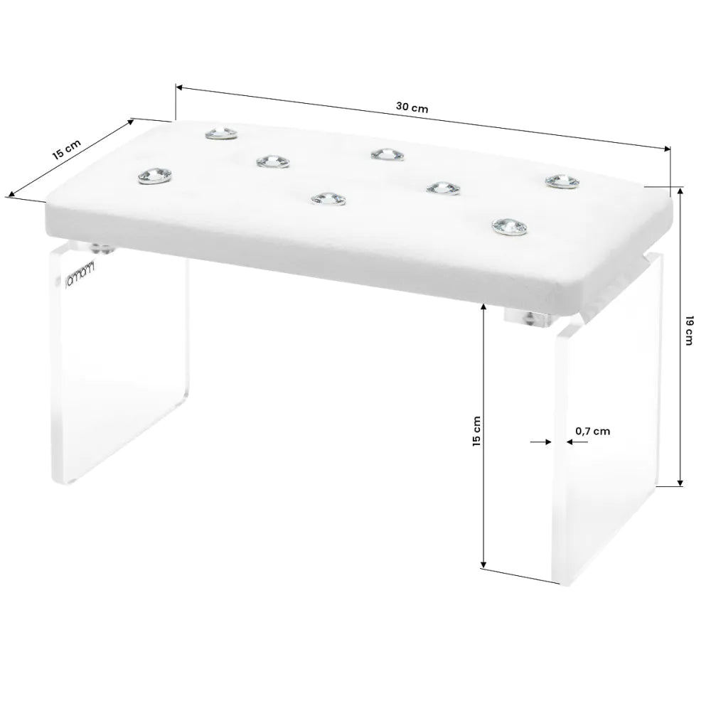 Momo Diamond manicure arm støtte Velour (Hvid, Sort eller Ecru)