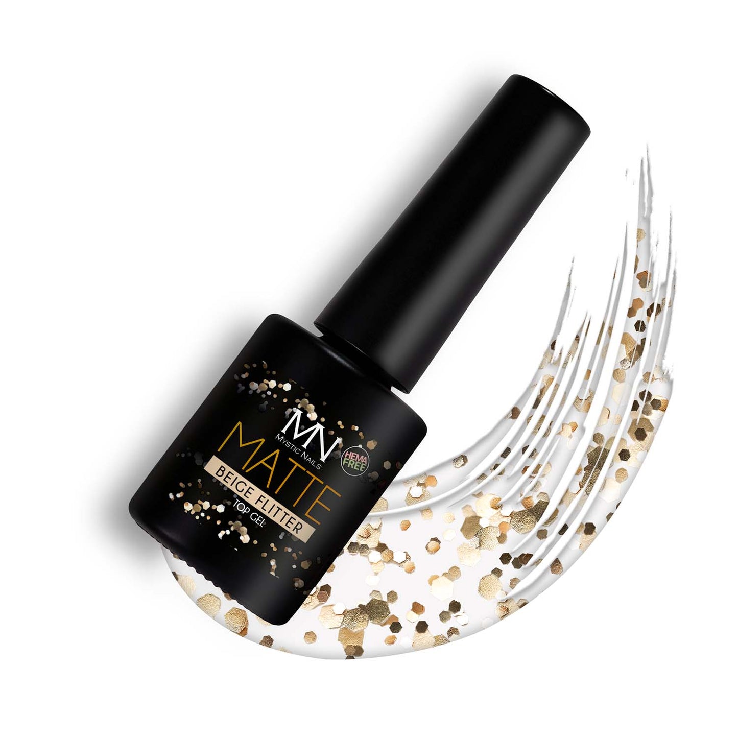 Matte Beige Flitter Top Gel - (HEMA-free) 6ml