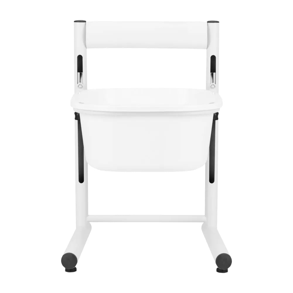 Højdejusterbart fodbadstel m. balje, hvid
