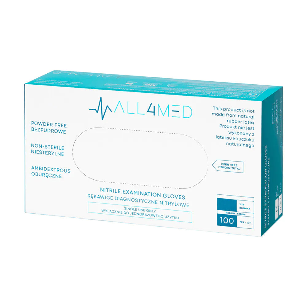 All4med disposable diagnostic nitrile gloves black l