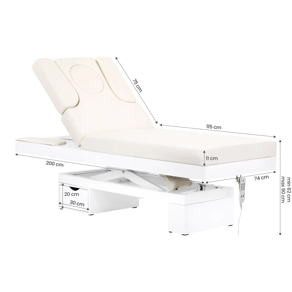 Spa kosmetisk briks med varme azzurro 815b Hvid