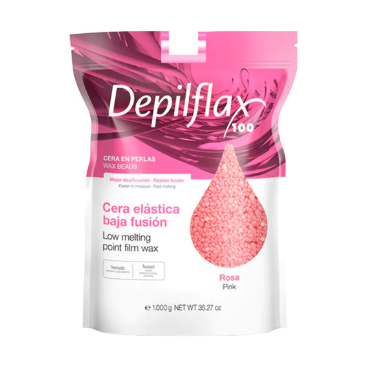Depilflax 100 fleksibel hårfjerningsvoks med lavt smeltepunkt pearl rose dew  1000 g