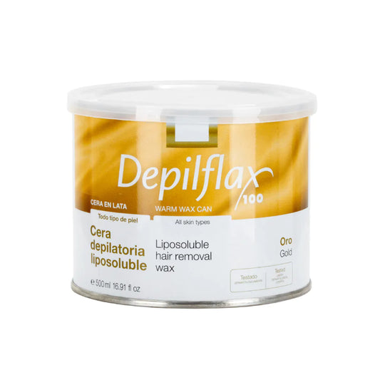 Depilflax 100 hårfjerningsvoks, dåse, Guld, 500 ml