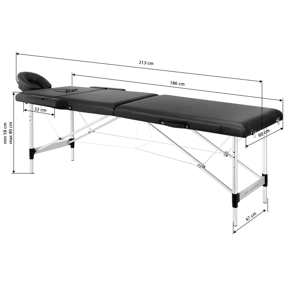 BALANCE aluminium foldbar massagebriks 2-delt Sort, Cream eller Pink
