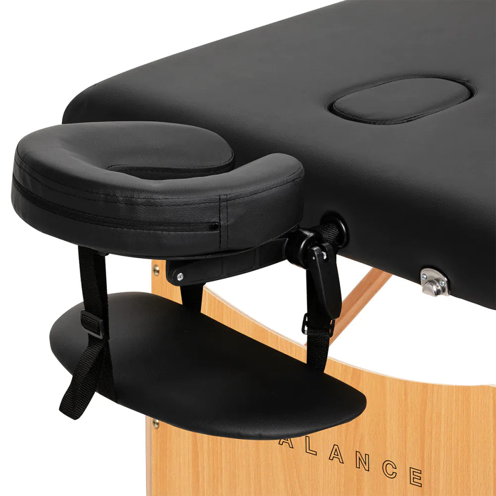 BALANCE Foldbar træ massagebriks 2 segmenter 190x70 HVID ELLER SORT