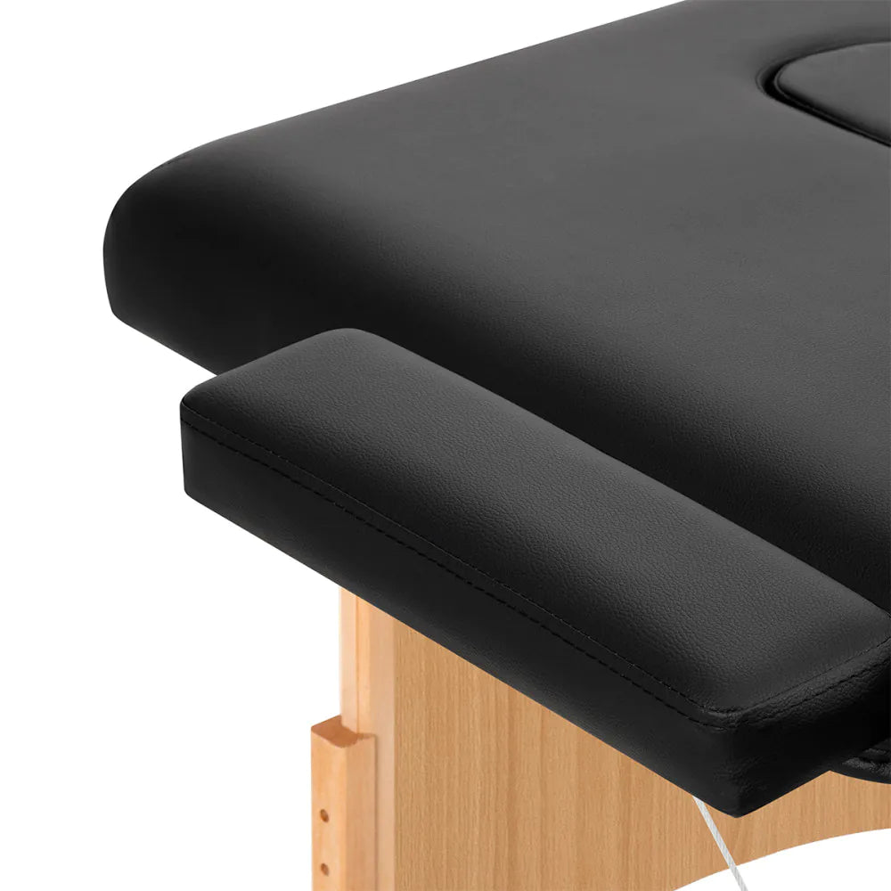 BALANCE Foldbar træ massagebriks 2 segmenter 190x70 HVID ELLER SORT