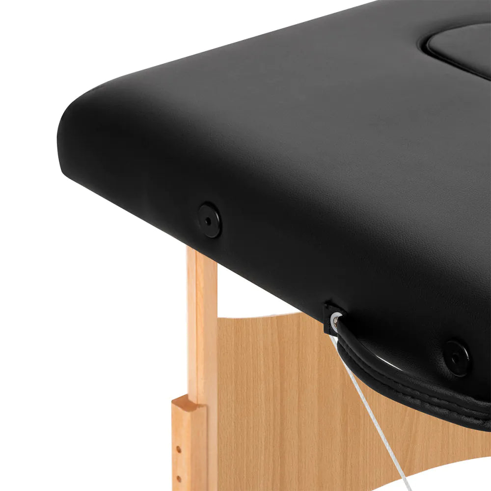 BALANCE Foldbar træ massagebriks 2 segmenter 190x70 HVID ELLER SORT