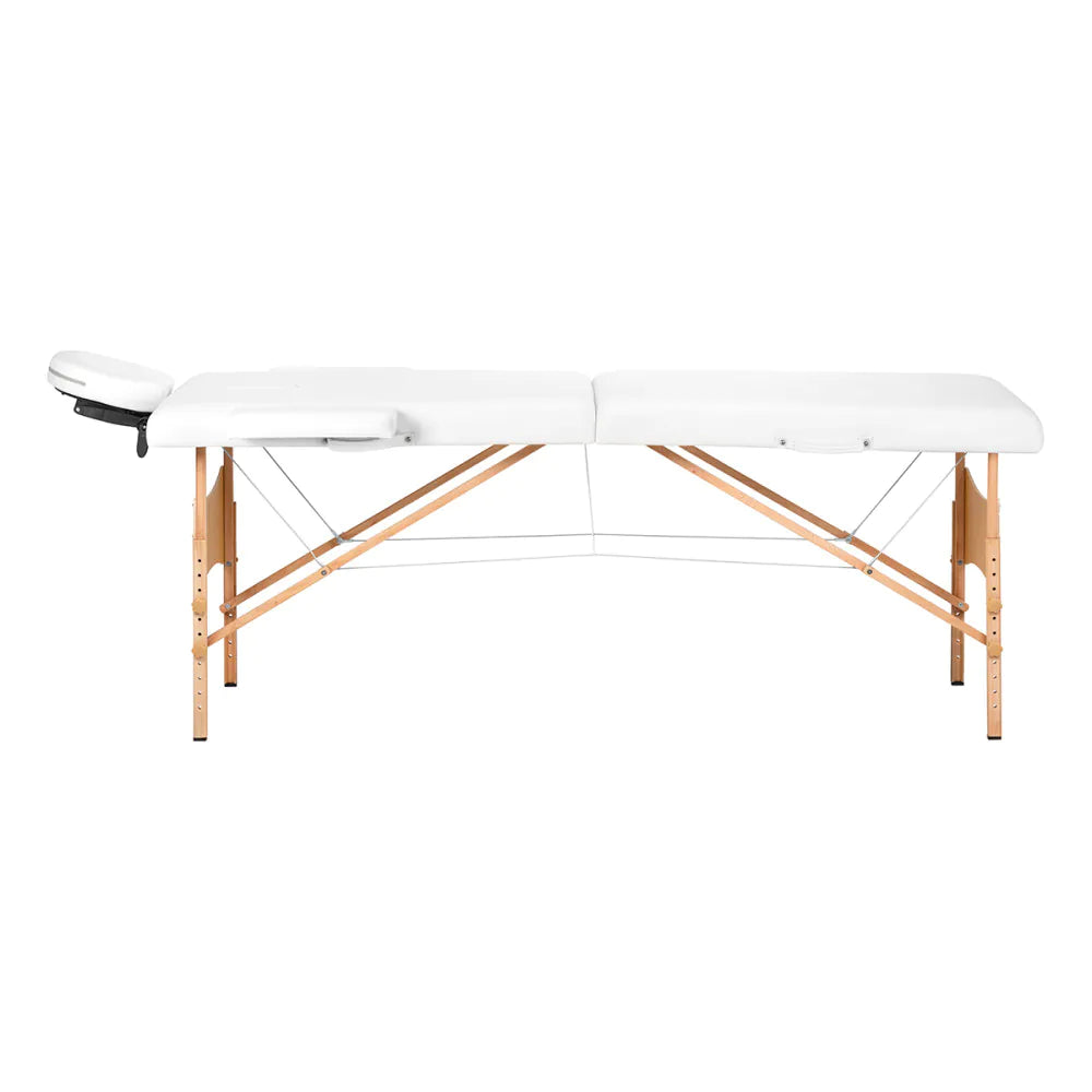 BALANCE Foldbar træ massagebriks 2 segmenter 190x70 HVID ELLER SORT