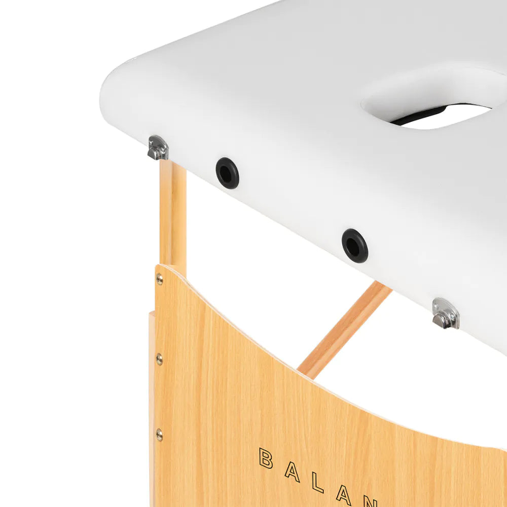 BALANCE Foldbar træ massagebriks 2 segmenter 190x70 HVID ELLER SORT