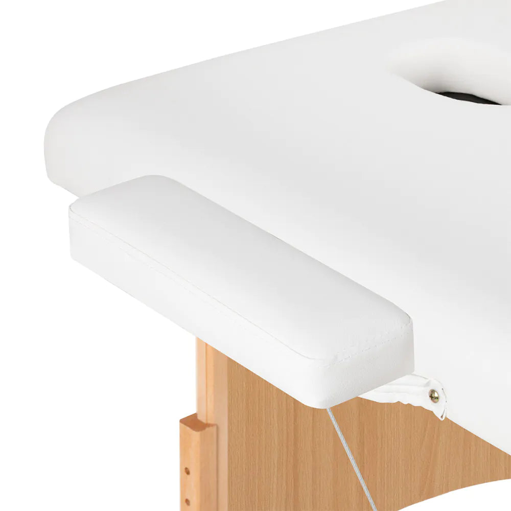BALANCE Foldbar træ massagebriks 2 segmenter 190x70 HVID ELLER SORT