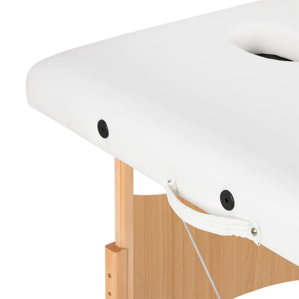 BALANCE Foldbar træ massagebriks 2 segmenter 190x70 HVID ELLER SORT