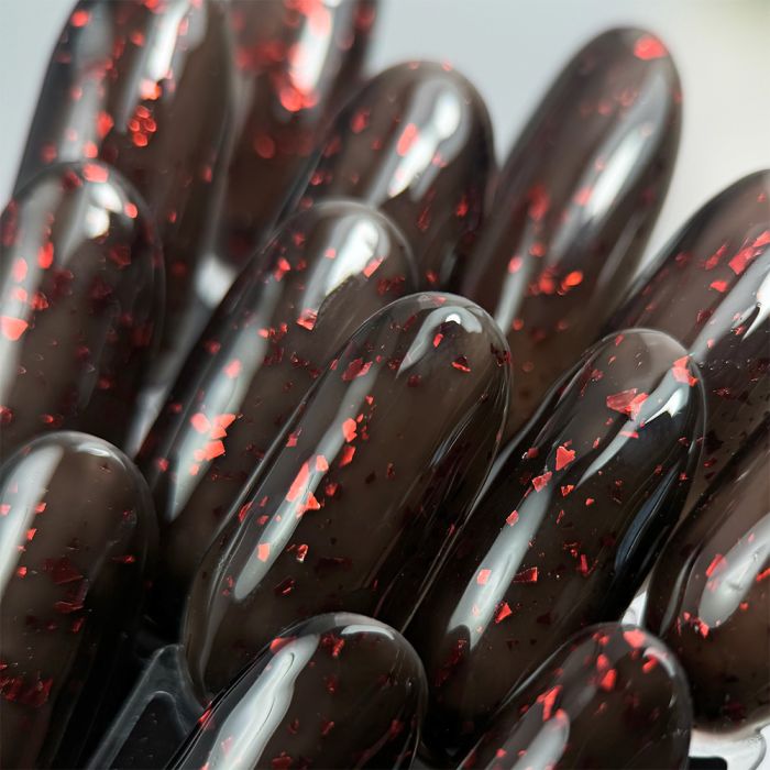 502 Red Flakes Fishnet gel polish 10g