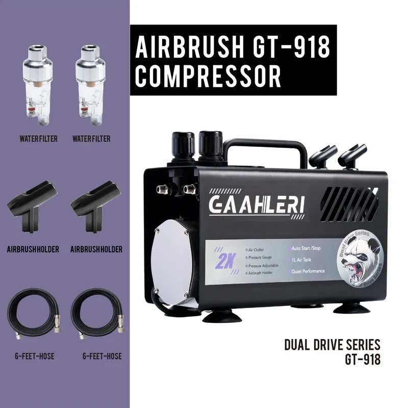 Dual Drive Series Airbrush Kit Compressor GT-918