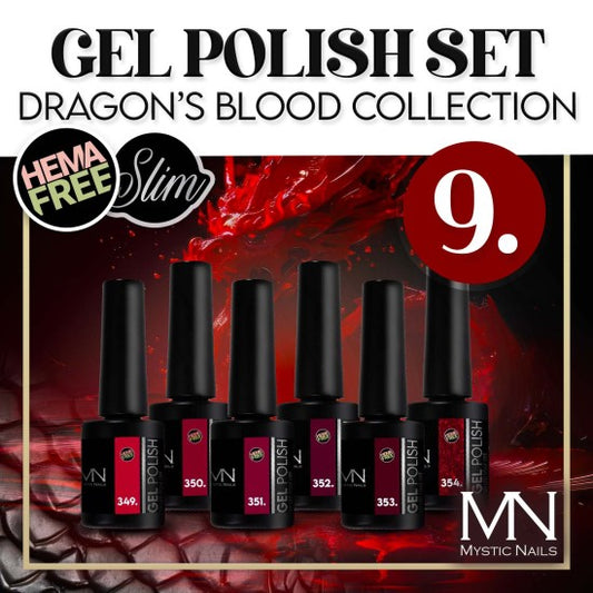 Gelpolish sæt 09 - Dragon's Blood Kollektion 6x6ml