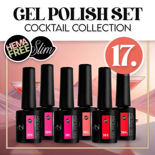 Gel Polish Set 17 - Cocktail (HEMA-free) - 6 pcs x 6ml