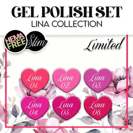 Gel Polish Set - Lina (HEMA-free) - 6 pcs x 6 ml - Limited
