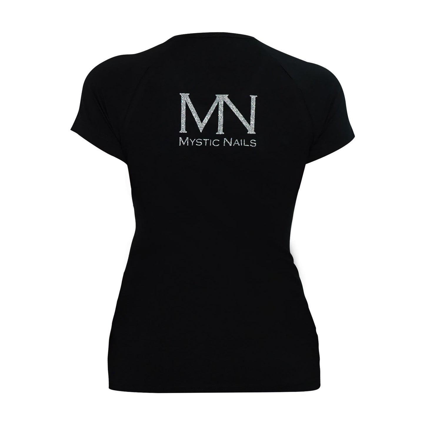Mystic Nails Glamour Sort T-shirt - Stort Logo