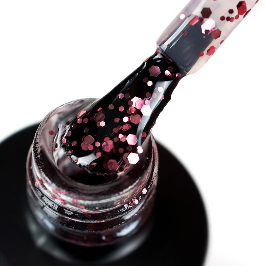 Matte Rose Flitter Top Gel - (HEMA-free) 6ml