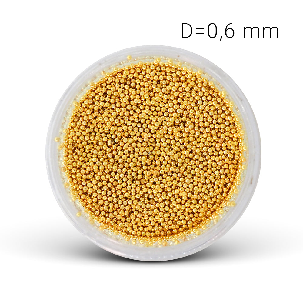 Metal beads - gold (0,6 mm)