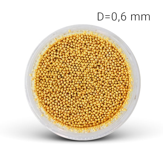 Metal beads - gold (0,6 mm)