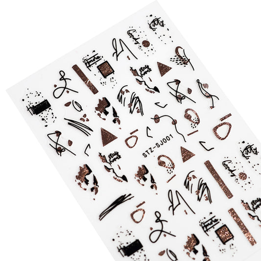 Nail sticker - Rose gold patterns