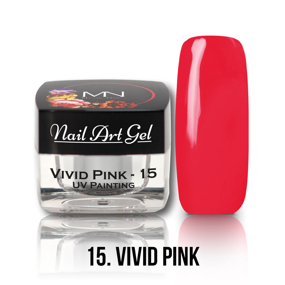 Painting Nail Art Gel - 15 - Vivid Pink - (HEMA+TPO-Fri) 4g