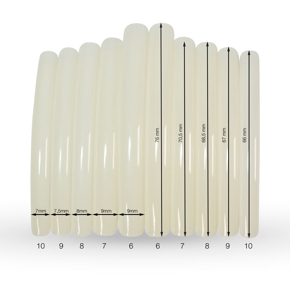 Competition Tip - Square natural (size: 6-10)