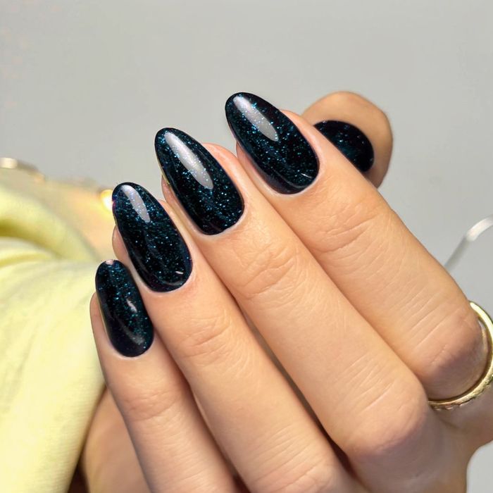 Top Coat No Wipe Blue Sparkle 10g