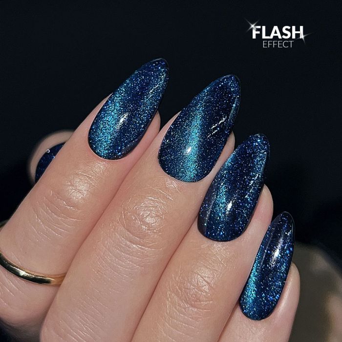 Top Coat No Wipe Flash Cat Eye Blue 10g